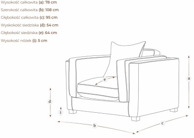Duży Fotel Tapicerowany Empirio - Różne Kolory Tkanin 4
