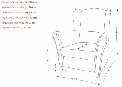 Fotel Typu Uszak Meert - Różne Kolory Tkanin 3