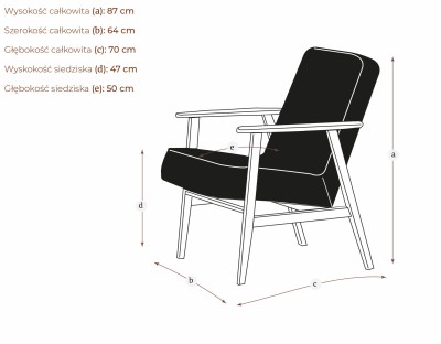 Fotel Tapicerowany w Stylu Retro PRL Vives - Różne Kolory Tkanin 4