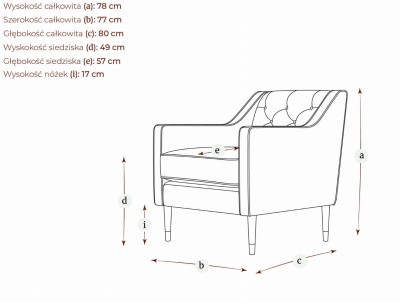 Klasyczny Fotel Tapicerowany Roland - Różne Kolory Tkanin 3