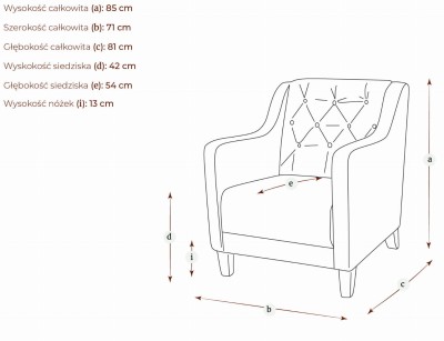 Fotel w Stylu Angielskim Pikowany Noe - Różne Kolory Tkanin 3