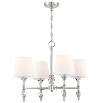 Klasyczna Lampa Sufitowa, Wisząca Fresco Polerowany Nikiel 61x46cm 4
