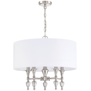Stylowa Lampa Sufitowa, Wisząca Fresco Polerowany Nikiel 55x47cm