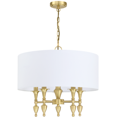 Lampa Sufitowa, Wisząca Fresco Szczotkowany Mosiądz 55x47cm 2