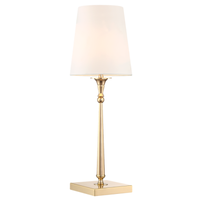 Stylowa Złota Lampa Stołowa Fresco z Białym Abażurem 22x58cm 2