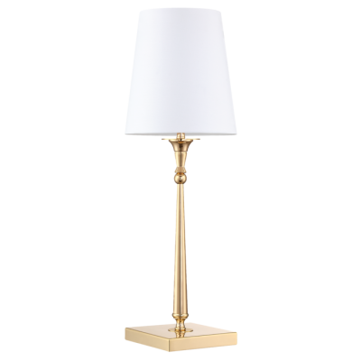 Stylowa Złota Lampa Stołowa Fresco z Białym Abażurem 22x58cm 4