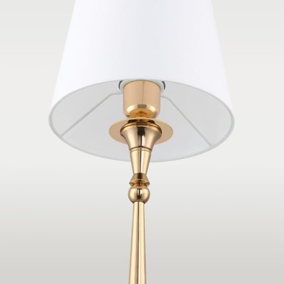 Stylowa Złota Lampa Stołowa Fresco z Białym Abażurem 22x58cm 5