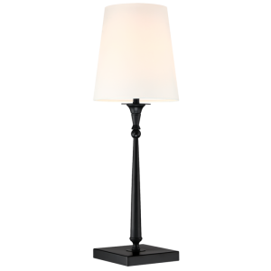 Stylowa Lampa Stołowa Fresco Czarna z Białym Abażurem 22x58cm