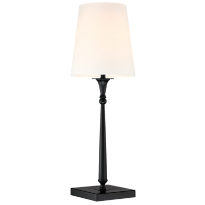 Stylowa Lampa Stołowa Fresco Czarna z Białym Abażurem 22x58cm 2