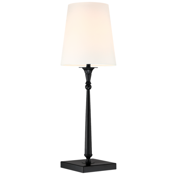 Stylowa Lampa Stołowa Fresco Czarna z Białym Abażurem 22x58cm