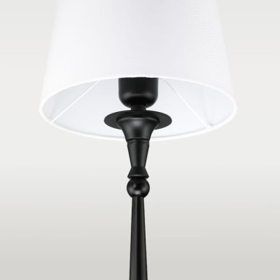 Stylowa Lampa Stołowa Fresco Czarna z Białym Abażurem 22x58cm 6