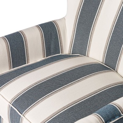 Fotel Tapicerowany w Stylu Hamptons Cavendish Niebieskie Pasy Riviera Maison 7