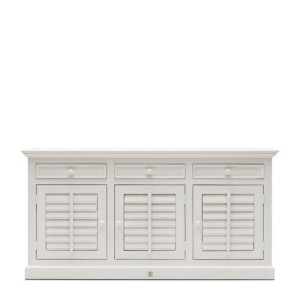 Biała Komoda w Stylu Hamptons New Orleans  Riviera Maison 175x45x90cm