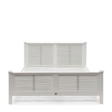 Białe Łóżko w Stylu Hamptons New Orleans Riviera Maison 200x180x110cm