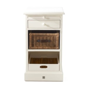Biała Szafka Nocna w Stylu Hampton  Rangez & Plus Riviera Maison 41x40x73cm