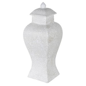 Waza Ceramiczna, Amfora Temple Biała Wys. 45cm