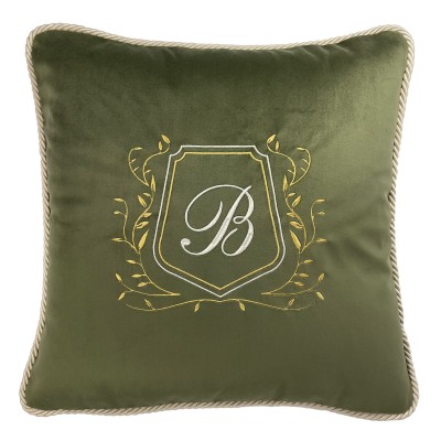 Poduszka Haftowana Dekoracyjna Velvet Monogram - Różne Kolory Tkanin