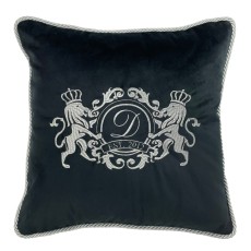 Poduszka Haftowana Dekoracyjna Monogram Lion Herb - Różne Kolory Tkanin