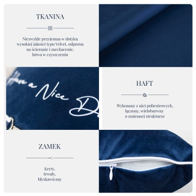 Poduszka Haftowana Dekoracyjna Velvet Ornament - Różne Kolory Tkanin 5