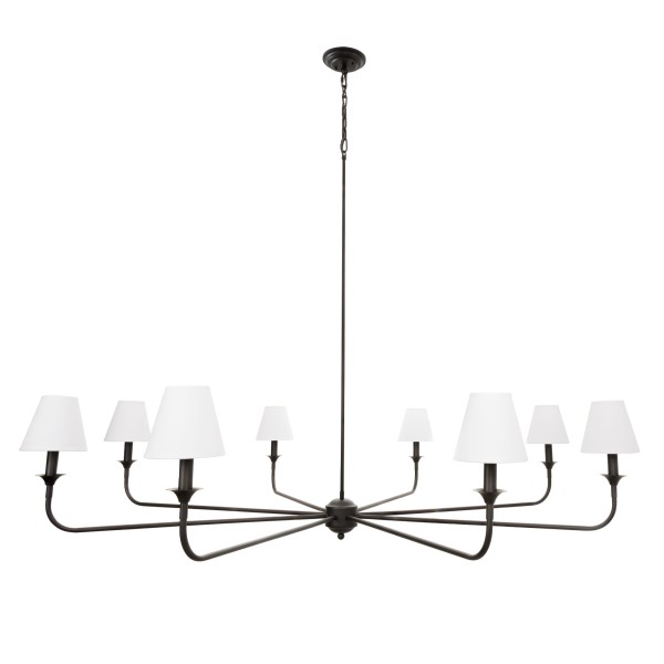 Duży Efektowny Żyrandol Diborah Czarny z Abażurami Śr. 150cm