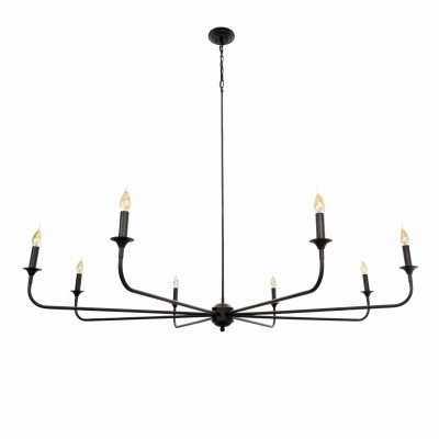 Duży Efektowny Żyrandol Diborah Czarny z Abażurami Śr. 150cm 9