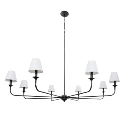 Duży Efektowny Żyrandol Diborah Czarny z Abażurami Śr. 150cm 3