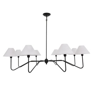 Duży Żyrandol  Agello Czarny z Abażurami Śr. 115cm
