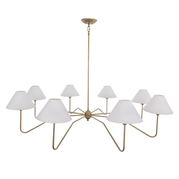 Duży Żyrandol  Agello Złoty z Abażurami Śr. 115cm