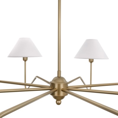 Duży Żyrandol  Agello Złoty z Abażurami Śr. 115cm 8