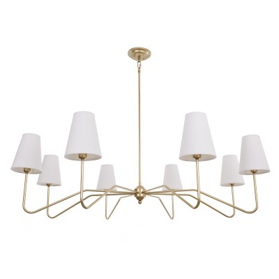 Duży Żyrandol  Agello Złoty z Abażurami Śr. 115cm 16