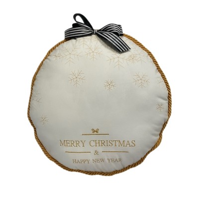 Poduszka Haftowana Dekoracyjna Bombka Śr. 40cm - Różne Kolory Tkanin 2