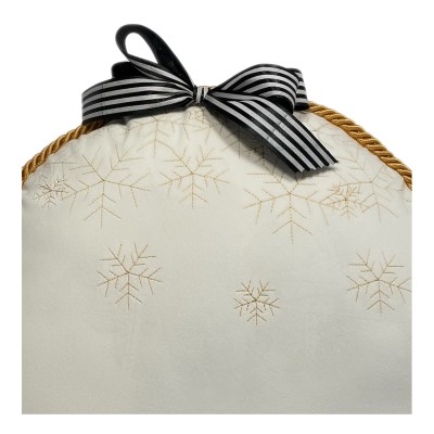 Poduszka Haftowana Dekoracyjna Bombka Śr. 40cm - Różne Kolory Tkanin 4