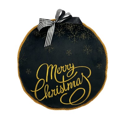 Poduszka Haftowana Dekoracyjna Bombka Śr. 40cm - Różne Kolory Tkanin 2