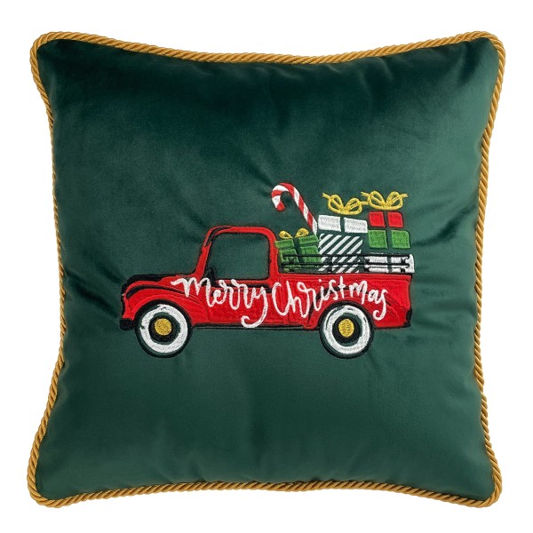 Poduszka Haftowana Dekoracyjna Christmas Car- Różne Kolory Tkanin