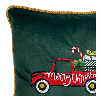 Poduszka Haftowana Dekoracyjna Christmas Car- Różne Kolory Tkanin 6