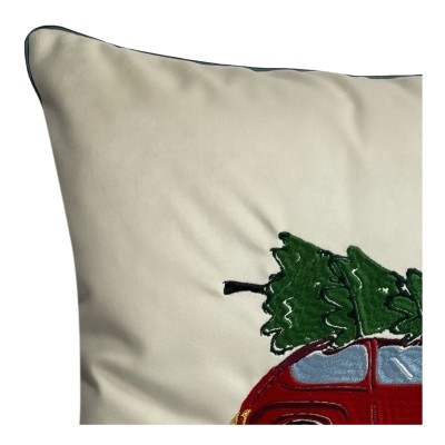 Poduszka Haftowana Dekoracyjna Christmas Car- Różne Kolory Tkanin 3