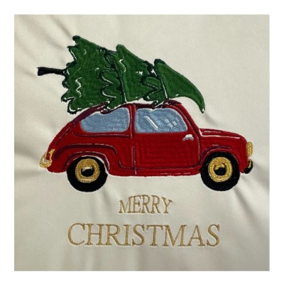 Poduszka Haftowana Dekoracyjna Christmas Car- Różne Kolory Tkanin 4