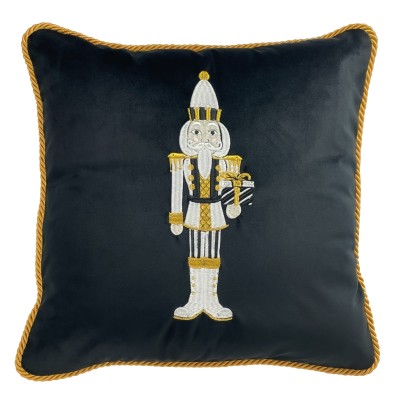 Poduszka Haftowana Dekoracyjna Dziadek do Orzechów - Różne Kolory Tkanin 2