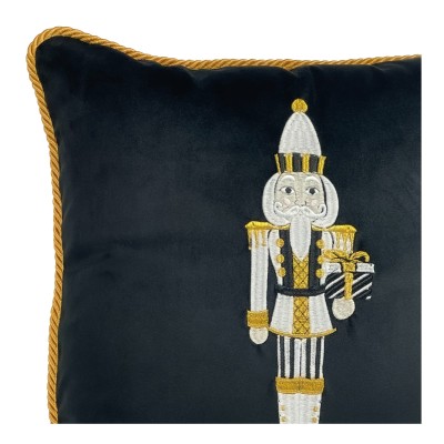 Poduszka Haftowana Dekoracyjna Dziadek do Orzechów - Różne Kolory Tkanin 3