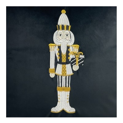 Poduszka Haftowana Dekoracyjna Dziadek do Orzechów - Różne Kolory Tkanin 4