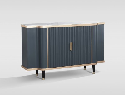Komoda Stilig Grafitowa Marmur Złota 150x40x92cm 5