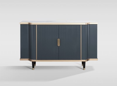 Komoda Stilig Grafitowa Marmur Złota 150x40x92cm 3