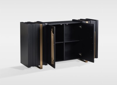 Komoda Stilig Czarna Złota 160x40x90cm 4