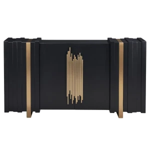 Komoda Stilig Czarna Złota 160x40x90cm