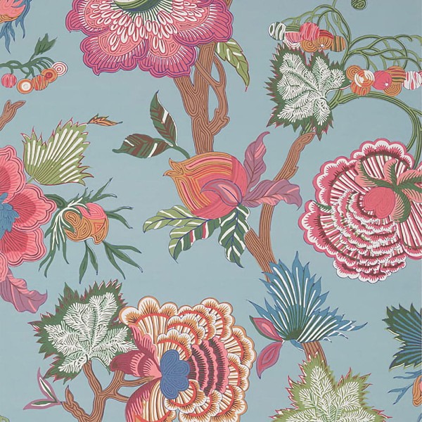 Tapeta Thibaut Anna French INDIENNE JACOBEAN Różowy, Zielony