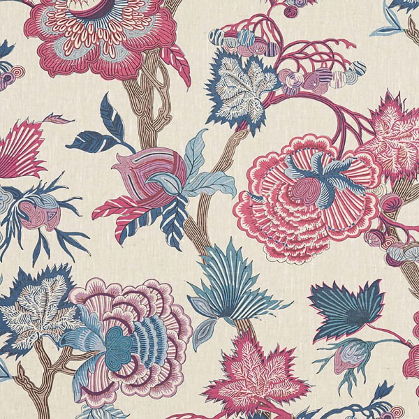 Tapeta Thibaut Anna French INDIENNE JACOBEAN Różowy, Beżowy, Granatowy