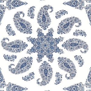 Tapeta Thibaut Anna French EAST INDIA Niebieski, Biały