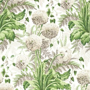Tapeta Thibaut Anna French DAHLIA Zielony, Biały
