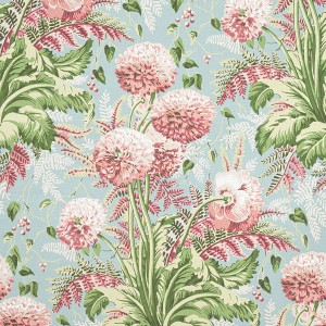 Tapeta Thibaut Anna French DAHLIA Zielony, Różowy