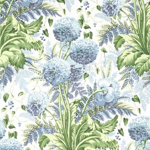 Tapeta Thibaut Anna French DAHLIA Niebieski, Biały